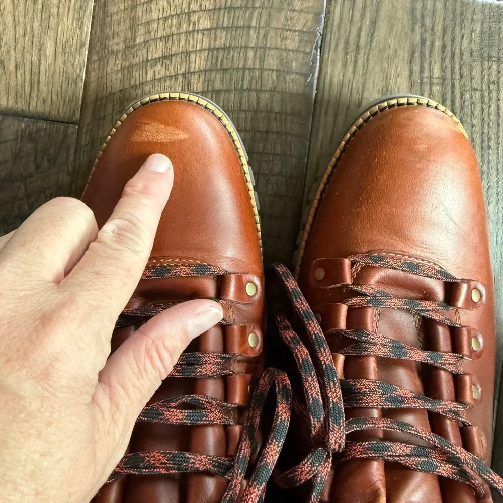 Cole Haan Zerogrand Waterproof Hiker Boots British Tan Leather C30405 Mens 9.5M